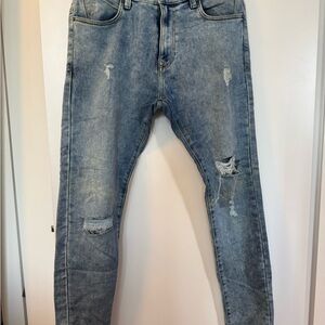 Zara Blue Skinny Jeans with Distressed Details